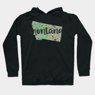 montana - calligraphy and abstract state outline Hoodie